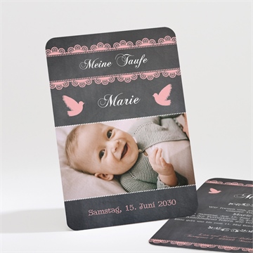 Einladung Taufe vintage taube