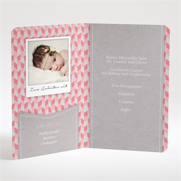 Menükarte Taufe rosa mosaik - Vue 2