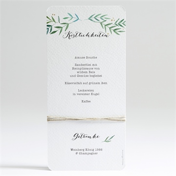Menükarte Hochzeit zarte blätterranke - Vue 2