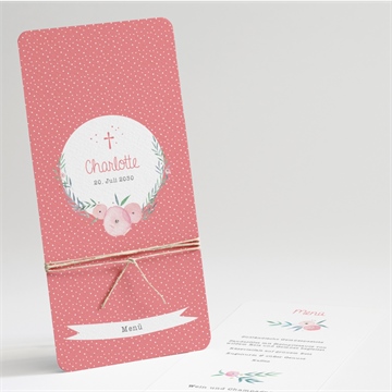 Menükarte Taufe pünktchen rot