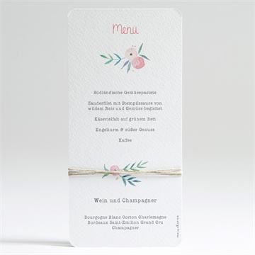 Menükarte Taufe pünktchen rot - Dos du menu