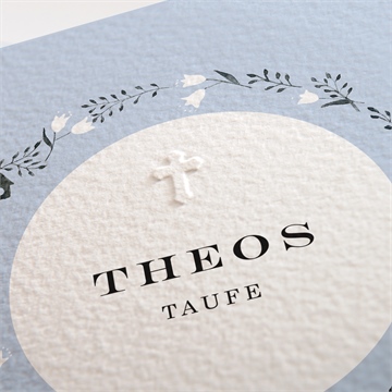 Einladung Taufe ring der natur blau - vue 2