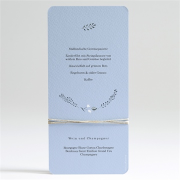 Menükarte Taufe ring der natur blau - Dos du menu