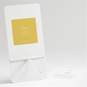 Menükarte Taufe unser star gelb