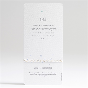 Menükarte Taufe unser star blau - Dos du menu