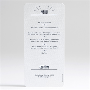 Menükarte Hochzeit art-déco design - Vue 2