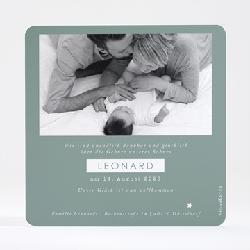 Geburtskarte polaroid graugrün - vue 4