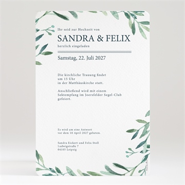 Hochzeitseinladung blätterkranz - Vue 2