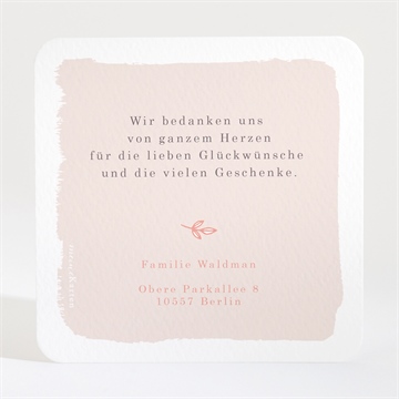 Dankeskarte Geburt schaukelpferd mädchen - Vue 2