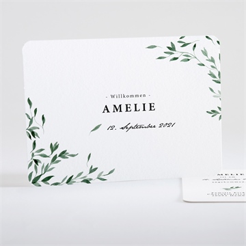 Geburtskarte blätterverzierung