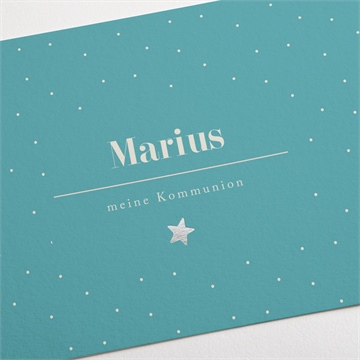 Einladung Kommunion silberner stern - vue 3