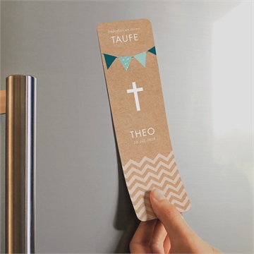 Andenken Taufe blaue girlande - magnet - Vue 2