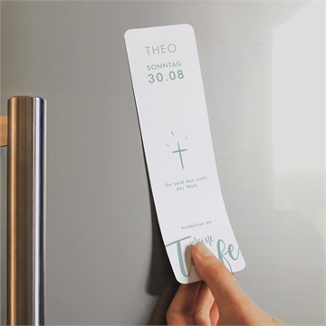 Andenken Taufe silbernes kreuz - magnet - Vue 2