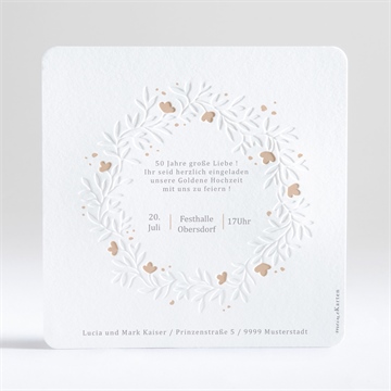 Einladung Hochzeitsjubiläum reliefkarte - 50 jahre - vue 3