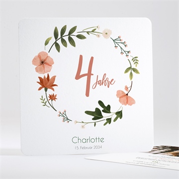 Geburtstagseinladung blumen im kreis