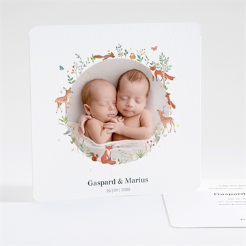 Geburtskarte kleine zwillinge - gold