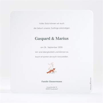 Geburtskarte kleine zwillinge - gold - vue 4