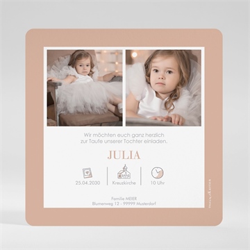 Einladung Taufe kleines vögelchen - gold - vue 4