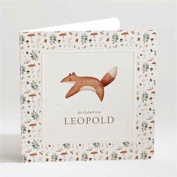 Geburtskarte herbstfuchs - prägung