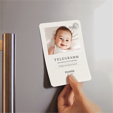 Dankeskarte Geburt modernes telegramm - magnet - vue 2