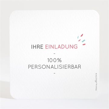 Geburtstagseinladung blanco - 9,5x9,5cm (n301181) - Vue 2