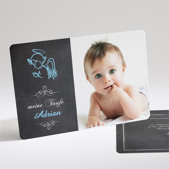 Einladung Taufe Blauer Engel ref.N14122