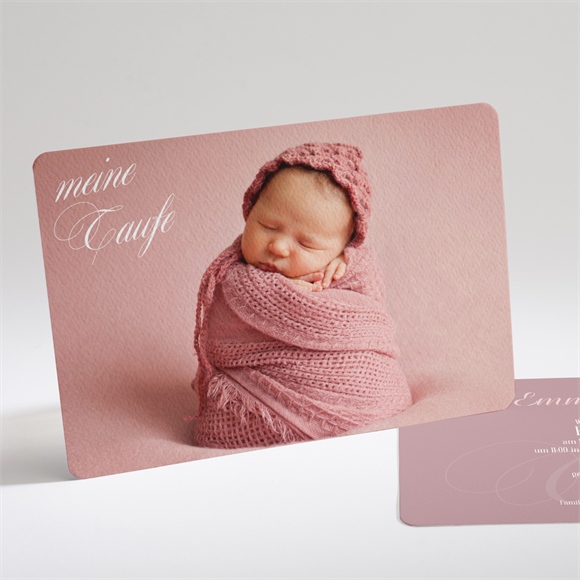 Einladung Taufe Klassik rosa ref.N14183