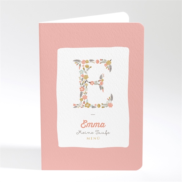 Menükarte Taufe Blumenalphabet Mädchen ref.N401797