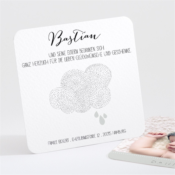 Dankeskarte Geburt Wolke ref.N30143