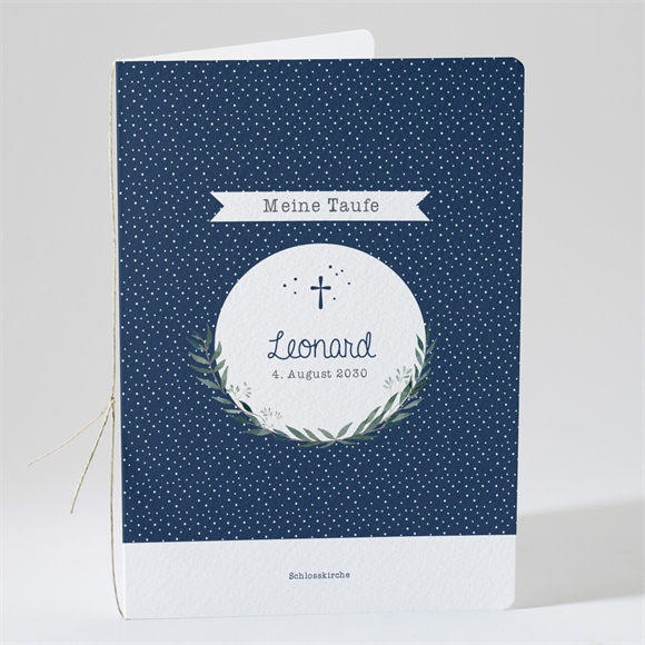 Kirchenheft Taufe Pünktchen blau ref.N49188