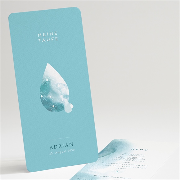 Menükarte Taufe Wassertropfen ref.N22174