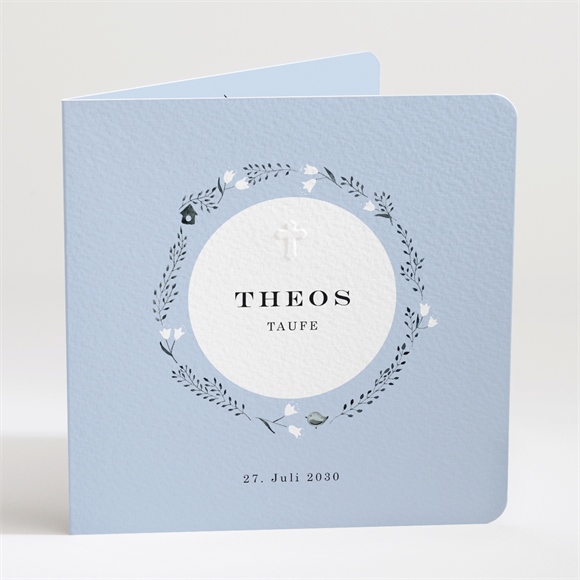 Einladung Taufe Ring der Natur Blau ref.N451130
