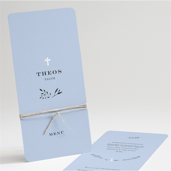 Menükarte Taufe Ring der Natur Blau ref.N22178