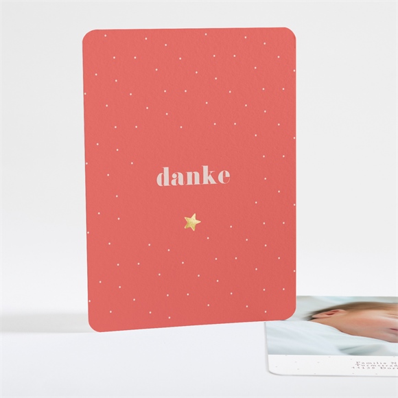 Dankeskarte Geburt Rote Freude ref.N28101