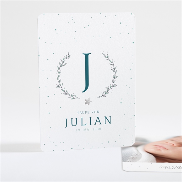 Einladung Taufe Blätterranke ref.N28102