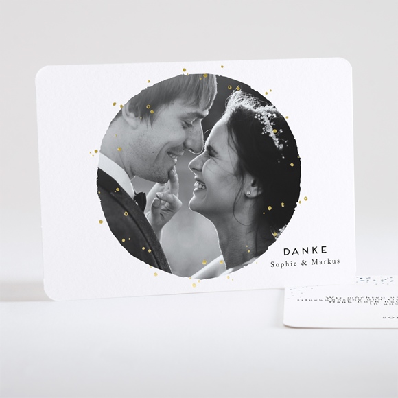 Dankeskarte Hochzeit Goldkonfetti - Gold ref.N18105