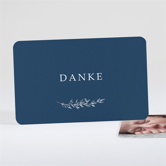 Dankeskarte Geburt Silberner Blätterkranz ref.N17114