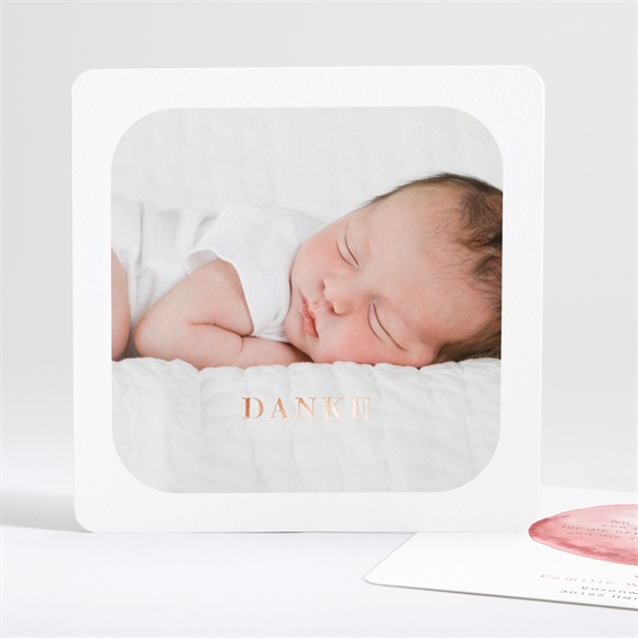 Dankeskarte Geburt Kupfer und Aquarell ref.N35132