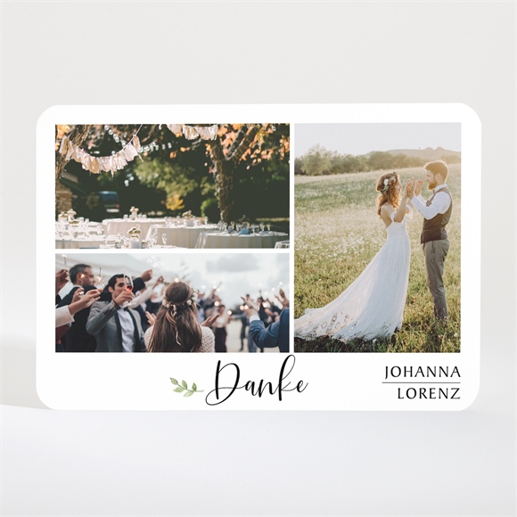 Dankeskarte Hochzeit Blätterschmuck - Magnet ref.N11028