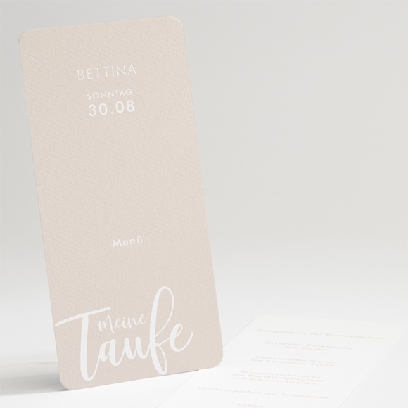 Menükarte Taufe Kupfer Schrift ref.N221112