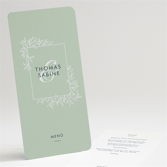 Menükarte Hochzeit Silberne Skizze ref.N221144