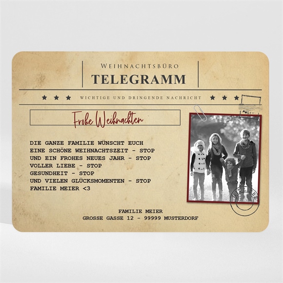 Weihnachtskarte Weihnachtstelegramm ref.N110107