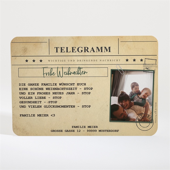 Weihnachtskarte Telegramm zu Weihnachten ref.N110265