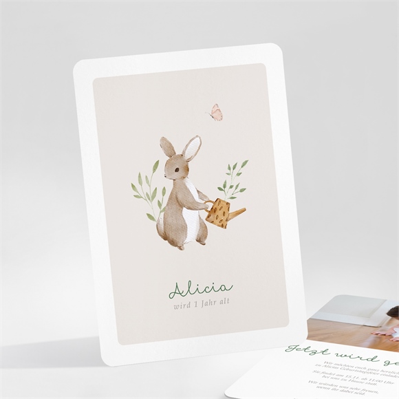 Geburtstagseinladung Hase und Gießkanne ref.N25182