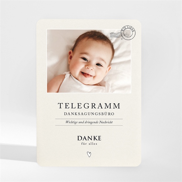 Dankeskarte Geburt Modernes Telegramm - Magnet ref.N210232