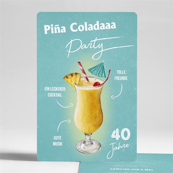 Geburtstagseinladung Pina Colada 40 Jahre ref.N241321