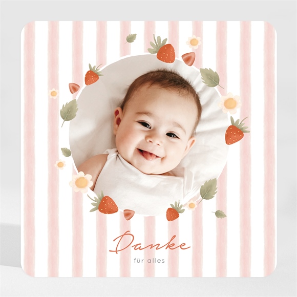 Dankeskarte Geburt Fruchtige Erdbeeren - Magnet ref.N3002218
