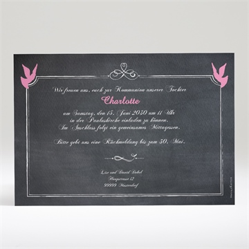 Einladung Kommunion weizenähren rosa - Vue 2