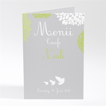 Menükarte Taufe fliegende tauben