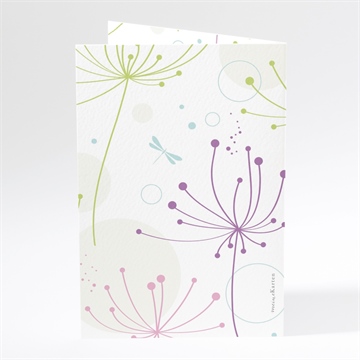 Menükarte Taufe pusteblume rosa - vue 3